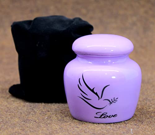 ESPLANADE Metall-Mini-Urnen-Andenken-Gedenkglas-Topf-Behälter | Kleine Urne für die Bestattung der Bestattungsasche | Andenken aus bedrucktem Metall | Lila – 3 Zoll