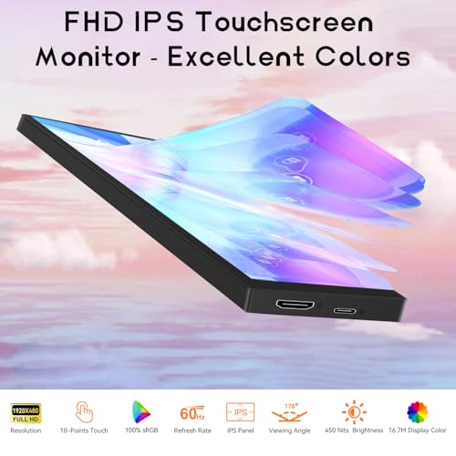 Image of 8.8 Inch Small Touchscreen Monitor, PC Temperature Display 1920x480, 60Hz HDMI PC Sensor Panel Display, IPS Mini Screen for Raspberry Pi, AIDA64 CPU RAM Data Temperature Monitor for ARGB Computer Case