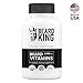 BEARD KING - Beard Vitamins | Best Facial Hair Growth Supplement - For Thicker, Fuller, Healthy Beard | with Biotin Boost, Vegan, Non-GMO Facial Hair Growth Pills for Men - 90 Capsules
