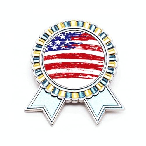 Broche drapeau américain étoiles et rayures badge métal taille M