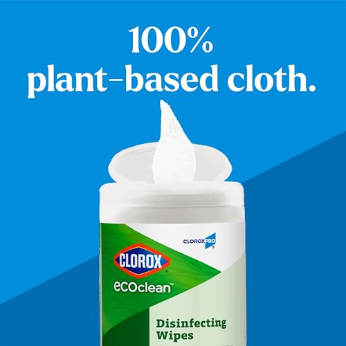 Image of CloroxPro Clorox EcoClean Disinfecting Wipes, Multi Purpose Bleach Free Cleaner, Made with Citric Acid and Plant Based Ingredients, Antibacterial Disinfectant, Multi Surface Use, 75 Ct, Pack of 6