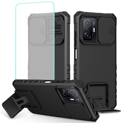 Coque Xiaomi Mi 11T 5G antichoc à cache caméra coulissant et verre de protection