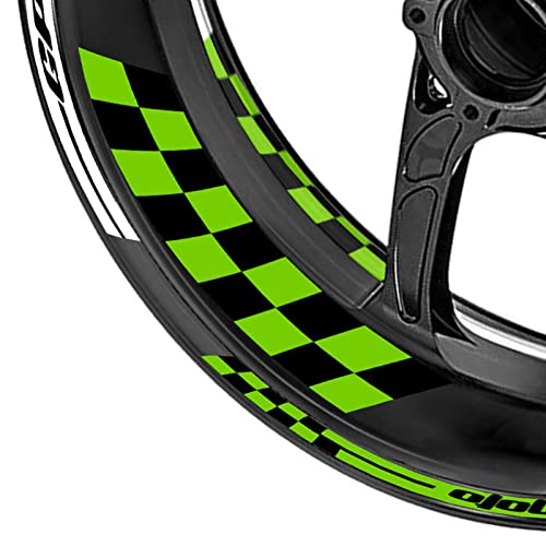 KETABAO 17 inch Rim Stickers Wheel Decals Compatible with ZX-10R ZX-10RR ZX-6R 6RR 636 Z900 Z1000 Z650 Ninja 400 Green