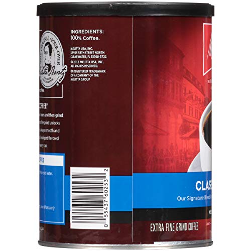 Melitta Classic Blend Coffee, Medium Roast, Extra Fine Grind, 11 Ounce Can (Pack of 6) 66 Ounces Total