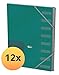 Produktbild Elba 400116250 Ordnungsmappe Touch Office A4 12er Pack mit 8 Fächern aus Karton mit Gummizug (Gummizugmappen) in Grün