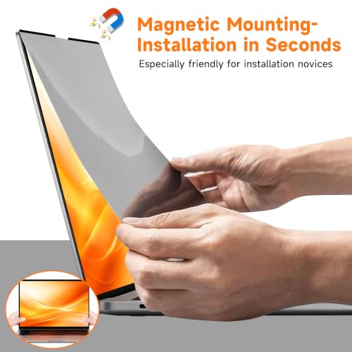 Image of Removable Magnetic Laptop Privacy Screen 15.6 Inch 16:9 | Anti-Glare Blue Light Filter, Computer Privacy Screen Shield for 15.6'' Hp Acer Asus Lenovo Dell Samsung Portable Monitor