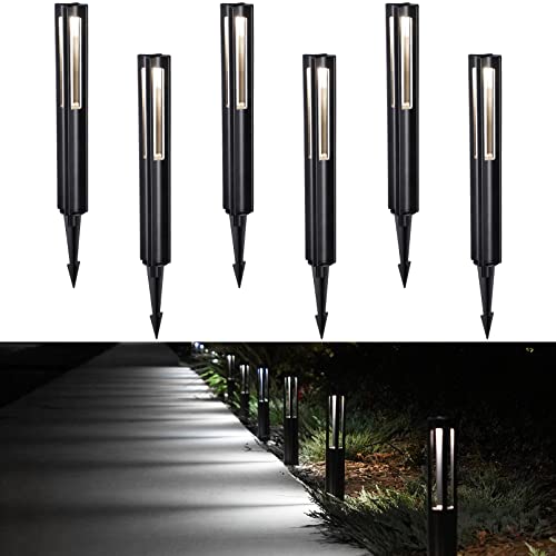 Leonlite Low Voltage Landscape Lights, Unique Lighting Effects Led Pathway Lights, 190Lm 3W 12-15V Ac/Dc, Ip65, Aluminum Landscape Outdoor Driveway Light, 4000K Cool White, Black Finish, Pack Of 6 #TOP21