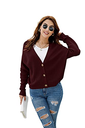 Image of TASAMO Womens Cardigan Sweaters 2026 Fall Cropped Lightweight Sweater