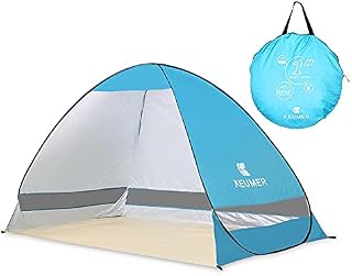 E-More Pop Up Beach Tent, Portable Automatic Outdoor Sun Shelter Waterproof Anti-UV Shade Camping Tent for Kids and Adult Camping, Fishing, Picnic, 2-3 Person