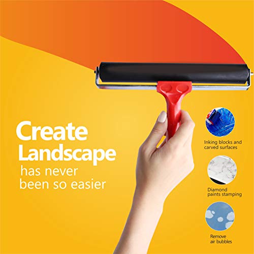 image for UCEC Brayer Roller, Durable Hard Rubber Roller Brayers, Brayer Rollers