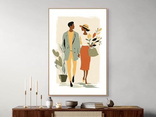 Thème de l'amour en tableau moderne pour un cadeau de mariage bohème chic