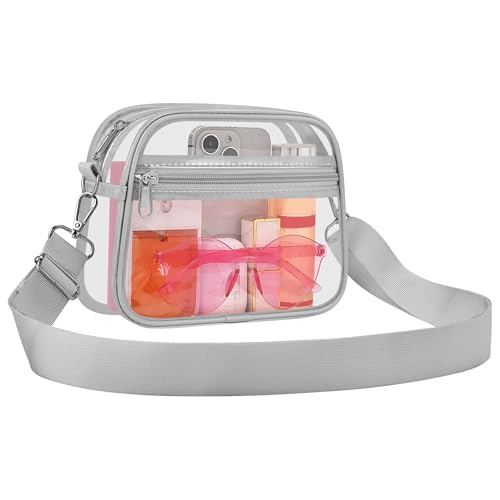 Image of USPECLARE Clear Bag for Stadium Events Clear Sports Fan Handbags Purses | Unisex 0.4 mm Thickened Waterproof PVC,Approved for Concerts,Game Days,Outdoor Events