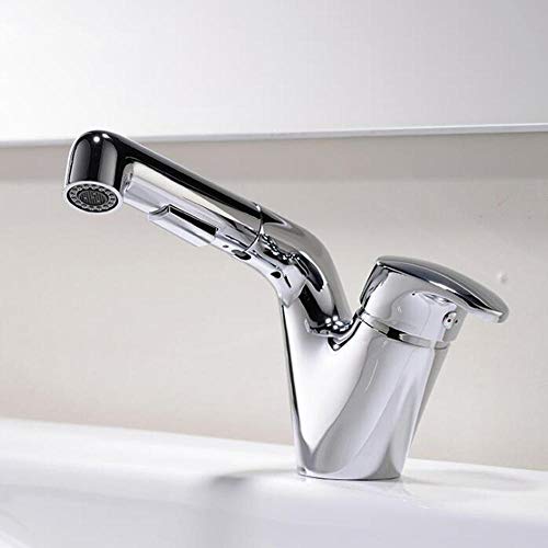 Mitigeur de lavabo avec douchette extractible eau chaude et froide robinet de lavabo multifonctionnel