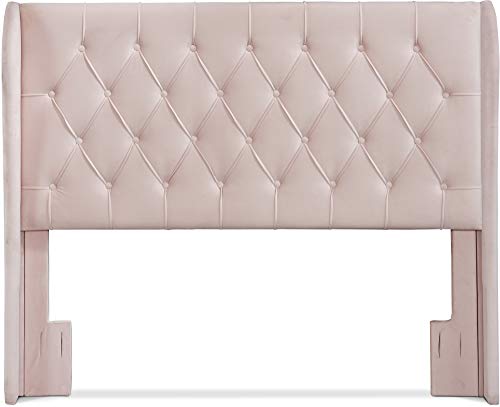 Lillian August Modern Wingback Upholstered Headboard With Diamond-Tufting, Soft Fabric Bedroom Accent Furniture, Queen, Orchid Pink #TOP7