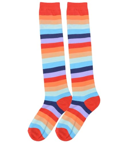 Image of Striped Knee High Socks for Women Outdoor Sport Athletic Stripe Casual Tube Socks