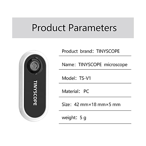 TINYSCOPE 20X-400X Vergrößerungs-Handy-Mikroskop Tragbare Mikroskop-Lupe mit 12 nicht abfärbenden Mini-Aufklebern für… – Bild 5