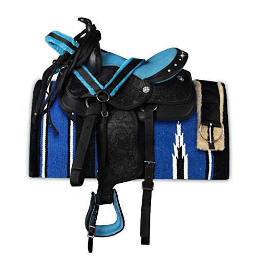  Sella Western New Gen Pony Completa Turchese 12” = 30,5 cm