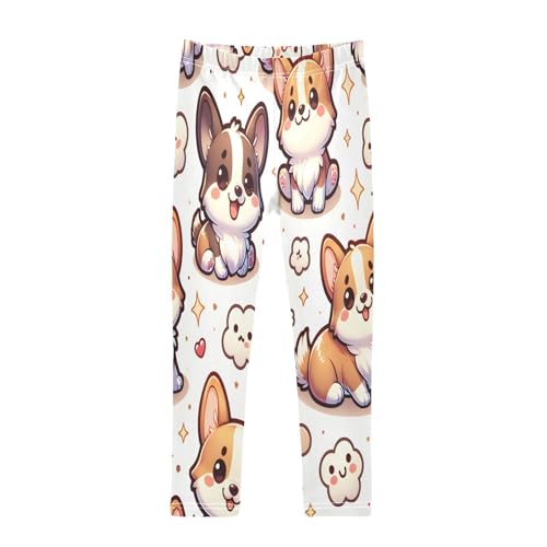 Bolaz Toddler Girls Leggings Printed Yoga Pants Leggings Cartoon Yellow Dog Cloud for Kids