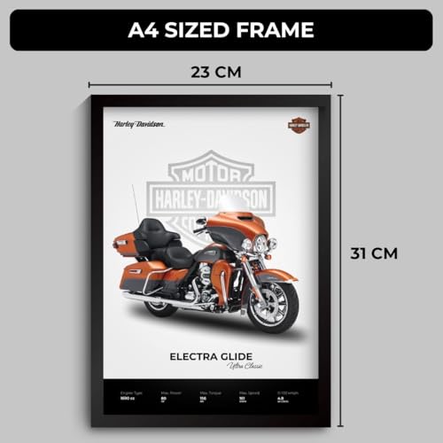 Image of Funk You Store Harley Davidson Glide Poster | Framed Poster of Harley Davidson Superbike A4 Sized (31 x 23 cm) for Wall, Gift for Boys, Bike Posters | Bike Frames Hanging, Room Decor, Gifting