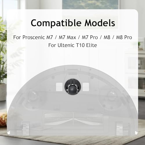KiimSin Vorderrad, Geräuscharmes Vorderrad, Frontrad, Reifen, Rad für Proscenic M7, M7 Max, M7 Pro, M8, M8 Pro, für Ultenic T10 Elite Staubsaug-roboter Zubehör Silent Wheel