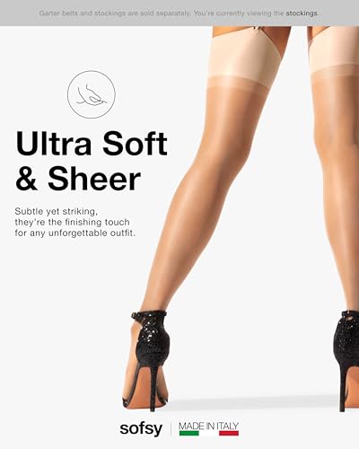 Image of sofsy Premium High-Waist Mesh Garter Belt | 6-Strap Suspender Lingerie for Women's Thigh High Stockings with Metal Clips