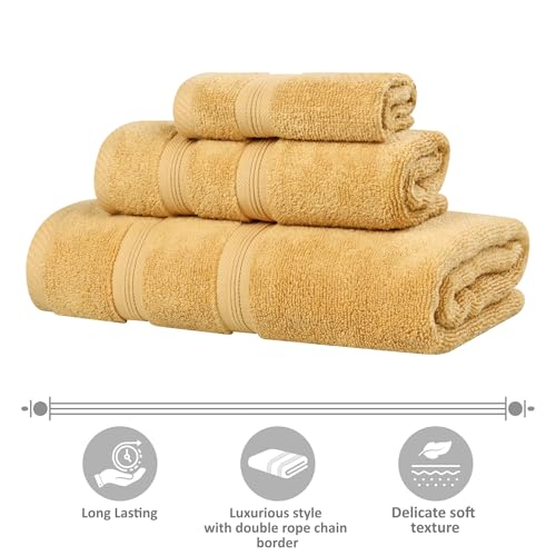 Serviettes en coton de qualité hôtel : parure douce 6 pièces chic