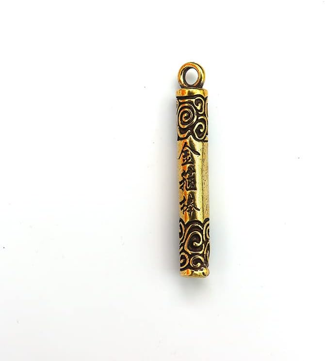 Brass luck mascot pendant Copper exorcism Amulet keychain Small ornaments 黄铜挂件悟空如意金箍棒男士汽车钥匙扣黄铜饰品定海神针创意吊坠