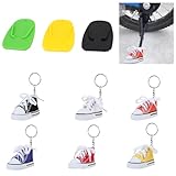 6 Pack Cute Bicycle Kickstand Shoe & 3 Pack Motorcycle Kickstand Pad, Personalized Canvas Small Shoe, Motorcycle Foot Support Accessories, Support Plate Pad Parking Stand Side Stand Extension Pad