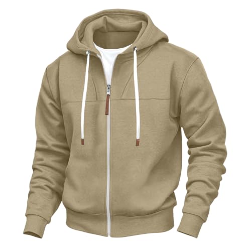 Mens Full Zip Hoodies Fashion Fleece Drawstring Hooded Sweatshirts Jackets - image 4
