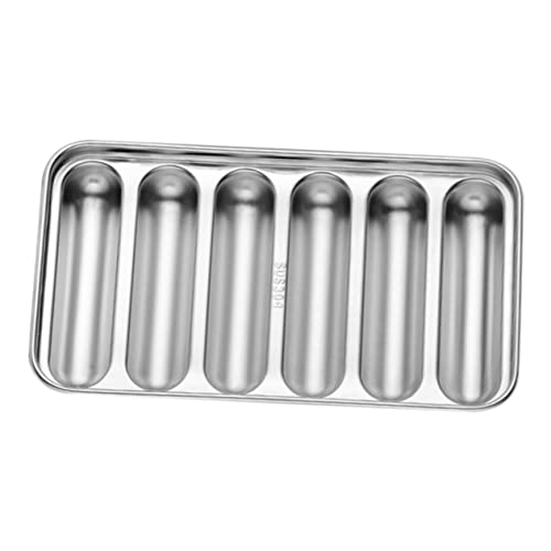 MAGICLULU molde de salchicha salchichas caliente Perforar cacerola enlaces de salchicha planchas para asar sartén grill salchicha inoxidable salchicha para bebe Acero inoxidable Silver