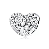 Abalorio de alas de ángel para Madre y bebé, Plata de Ley 925 auténtica, Compatible con Pulsera Pandora