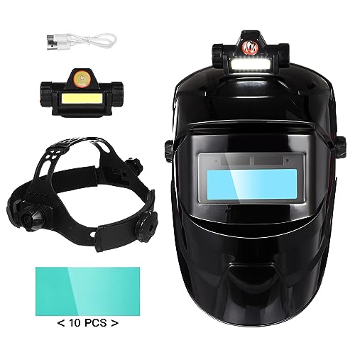 SOLUSTRE Capacete De Soldagem De Escurecimento Automático Faixa De Tonalidade Ajustável Capacete De