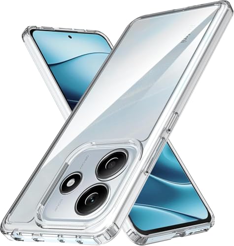 Image of NISHTECH for Redmi Note 14 5G Premium Transparent Hybrid Soft Slim Dust Proof Back Case Cover Silicone with Camera Protection