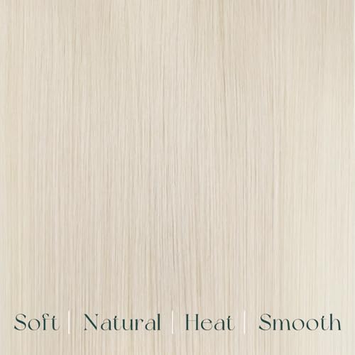 Image of Easyouth 24 Inch Clip in Hair Extensions Human Hair Blonde Hair Extensions Clip ins White Blonde Clips in Hair Extension Real Human Hair Add Length and Volume 7Pcs 120G