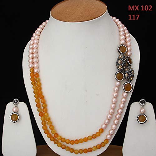 Cuenta 55Carat para mujer con gemas mixtas de cristal amarillo y ónice 2
