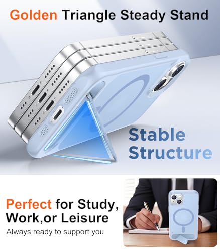 Image of Magnetic Compatible with iPhone 14 Case /iPhone 13 Case,[Built-in Invisible Kickstand][Compatible with MagSafe][Military Grade Shockproof] Slim Translucent Matte Phone Case for iPhone 14 /13 6.1 inch