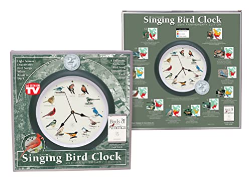 Mark Feldstein & Associates The Original Singing Bird Clock 25th Anniversary Edition (13 Inch, Premium Oak) - Image 3