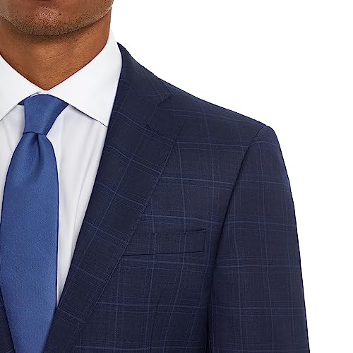 Calvin Klein Slim Fit Performance Wool Stylish & Comfortable Formal Suit For Men, Navy Plaid, 46 Short #TOP1
