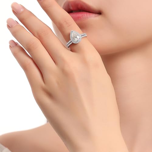 Moissanite Wedding Ring Sets for Women Bridal Ring Set D Color VVS1 Different Cut Engagement Rings S925 Sterling Silver Promise Rings for Wife4