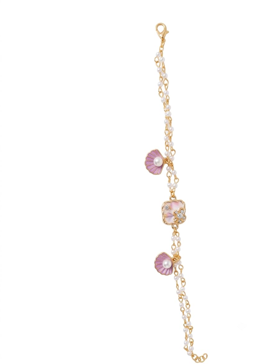 Premium Pearl Bhabhi Rakhi (Lumba) with Floral Charm & Shell Tassels | Designer Rakhi for Bhabhi | Elegant Raksha Bandhan Lumba for Sister-in-Law-image-18