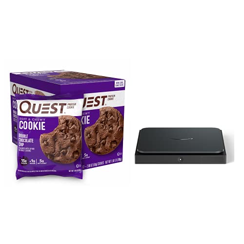 Quest Nutrition Double Chocolate Chip Protein Cookie, High Protein, Low Carb, 12 Count + Amazon Dash Smart Shelf (Small)