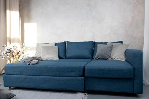 Miniatura 4 de Masters Of Covers Funda De Repuesto Sofá Cama De Esquina Ikea Friheten, Chaise Longue Izquierda Derecha, Ajuste Individual, Tela Resistente, 230 X 68 151 X 66 Cm Azul Marino, Poliéster