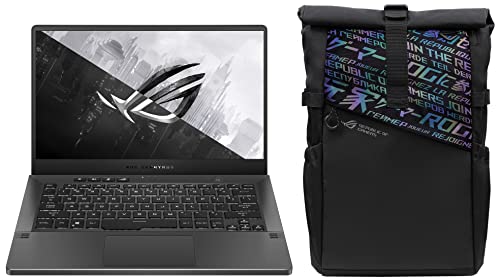 Image of ASUS ROG Zephyrus G14, 14-inch (35.56 cms) WQHD 120Hz, AMD Ryzen 9 5900HS, RTX 3050 Ti 4GB Graphics, Gaming Laptop, GA401QE-K2166TS + BP4701 ROG 17 inch(43.18 cm) Backpack (Black)