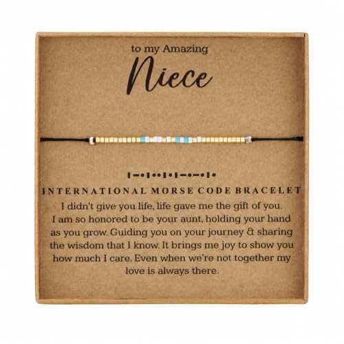 RareLove Niece Morse Code Beaded Bracelet Niece Gifts from Aunt by RareLove - Used condition - US$4.59