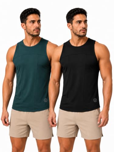 Image of CHKOKKO Men's Workout Gym T-Shirt Lightweight Sleeveless T-Shirt