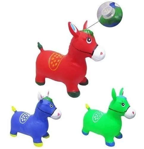 Cavalinho Upa Upa Grande Pula Pula Musical Borracha Resistente Inflável VERDE