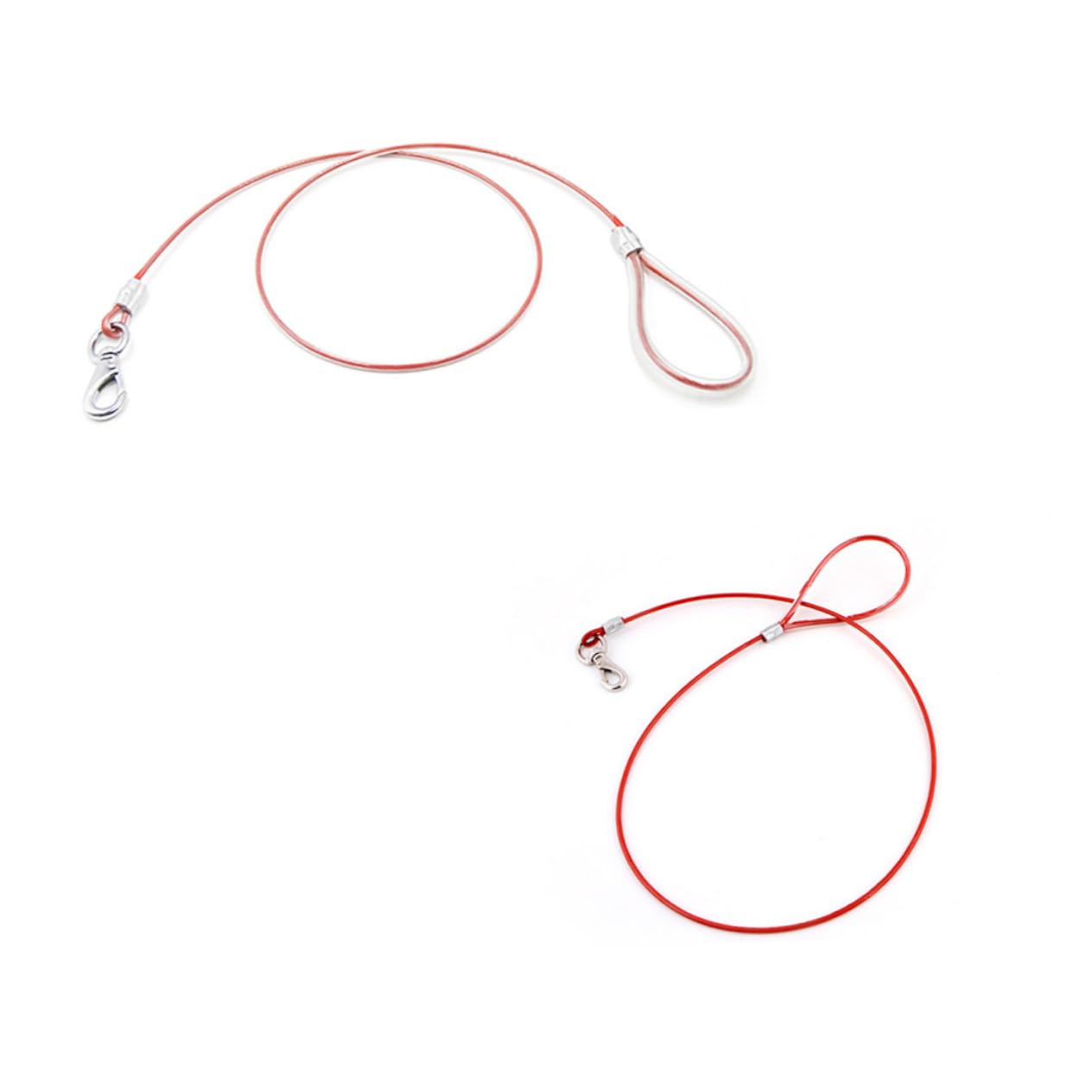 Mikikit Chew Steel Wire Dog Leash Durable Training Lead for Large Dogs Water Resistant Design Lightweight for Outdoor Walking and Training Red