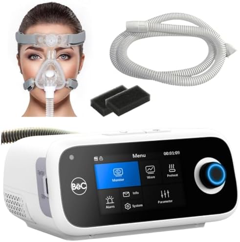 BEC CPAP Machine - Includes 13cm Screen, Nasal Mask, Heated Tube, APAP Mode, WiFi, Whisper-Quiet Operation, Auto-Adjusting Pressure, and User-Friendly Interface