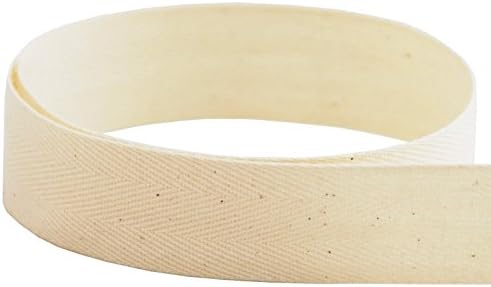 The Ribbon Factory USA Made 1/4" Natural Cotton Twill Tape - 72 Yards - Light Weight - (Multiple Widths Available)