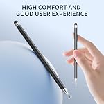 Stylus Pen for Touchscreen, 6 PCS Stylus Pencil 2-in-1 High Precision and Sensitivity, Suitable for iPad/iPhone/Samsung/Android Smartphone and Tablets, Compatible with Capacitive Touch Screen (Black) - Image 3